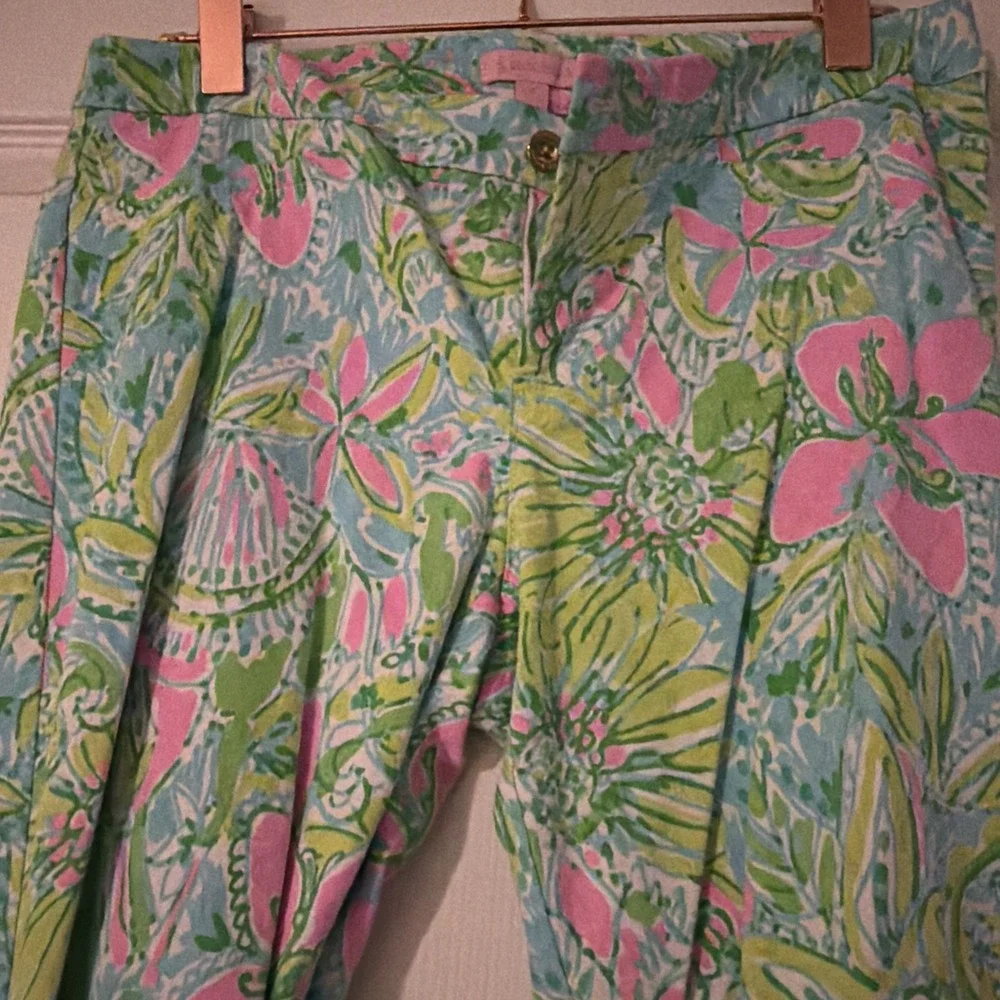 Lilly Pulitzer Kelly‎ Skinny Ankle Pants Coconut Jungle Size 12